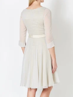 Favourbrook Serena Circle Dress Grey Glacier Plain Silk Georgette-Women Mother Of The Bride | Dresses