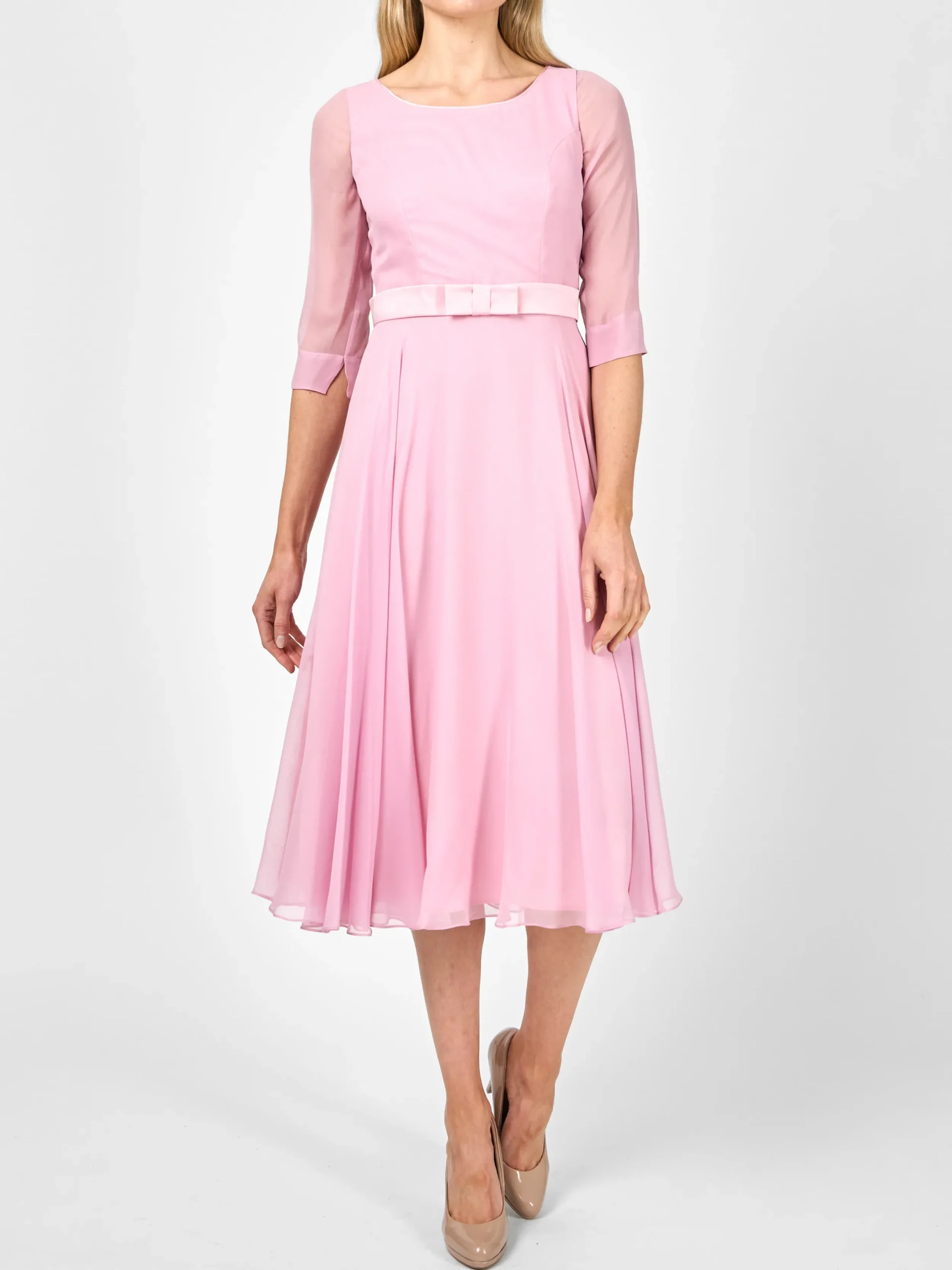 Favourbrook Serena Circle Dress Longer Rose Quartz Silk Georgette-Women Mother Of The Bride | Dresses