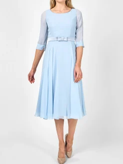 Favourbrook Serena Circle Dress Longer Pale Blue Silk Georgette-Women Mother Of The Bride | Dresses