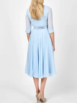Favourbrook Serena Circle Dress Longer Pale Blue Silk Georgette-Women Mother Of The Bride | Dresses