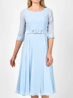 Favourbrook Serena Circle Dress Longer Pale Blue Silk Georgette-Women Mother Of The Bride | Dresses