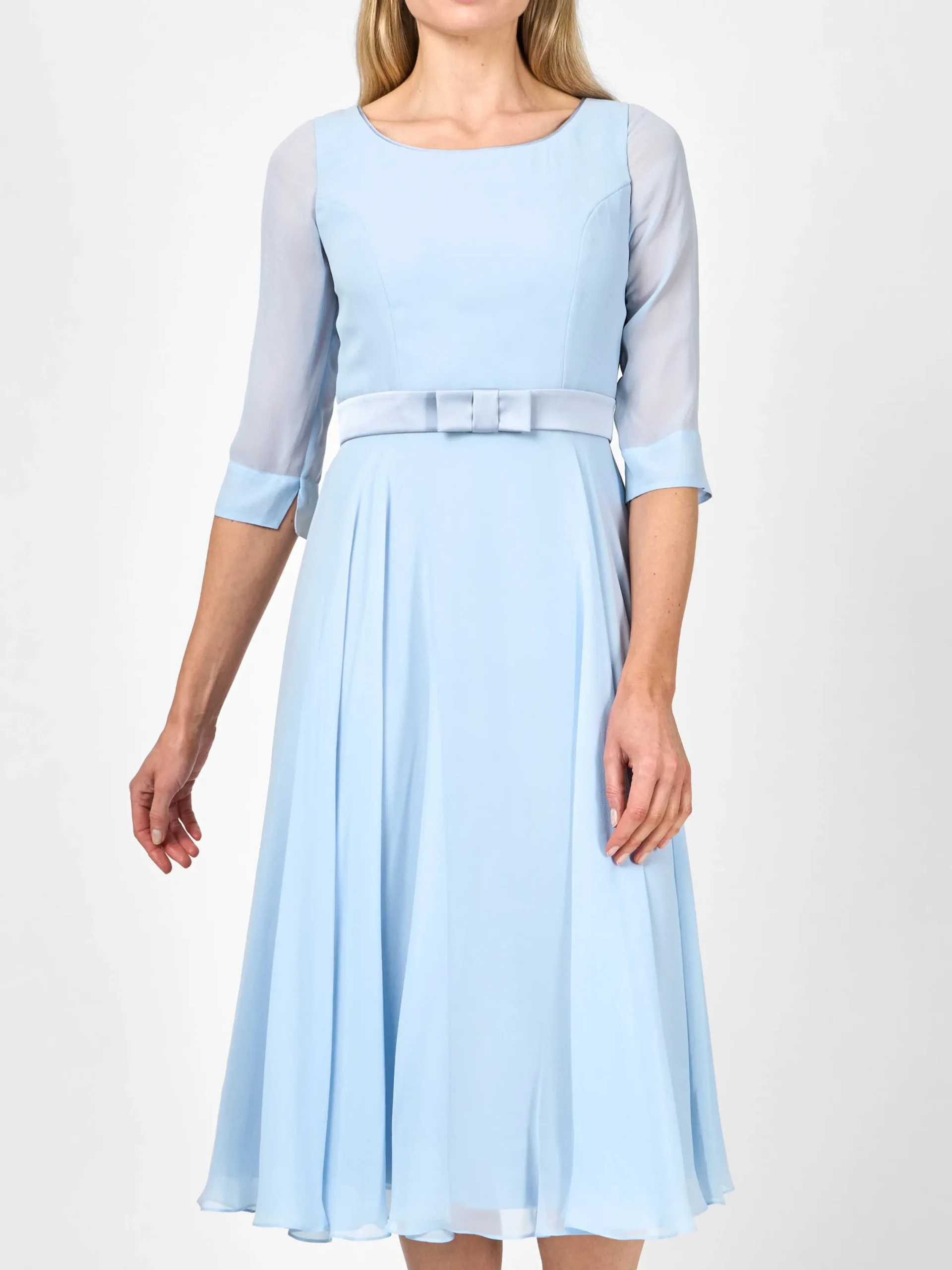 Favourbrook Serena Circle Dress Longer Pale Blue Silk Georgette-Women Mother Of The Bride | Dresses