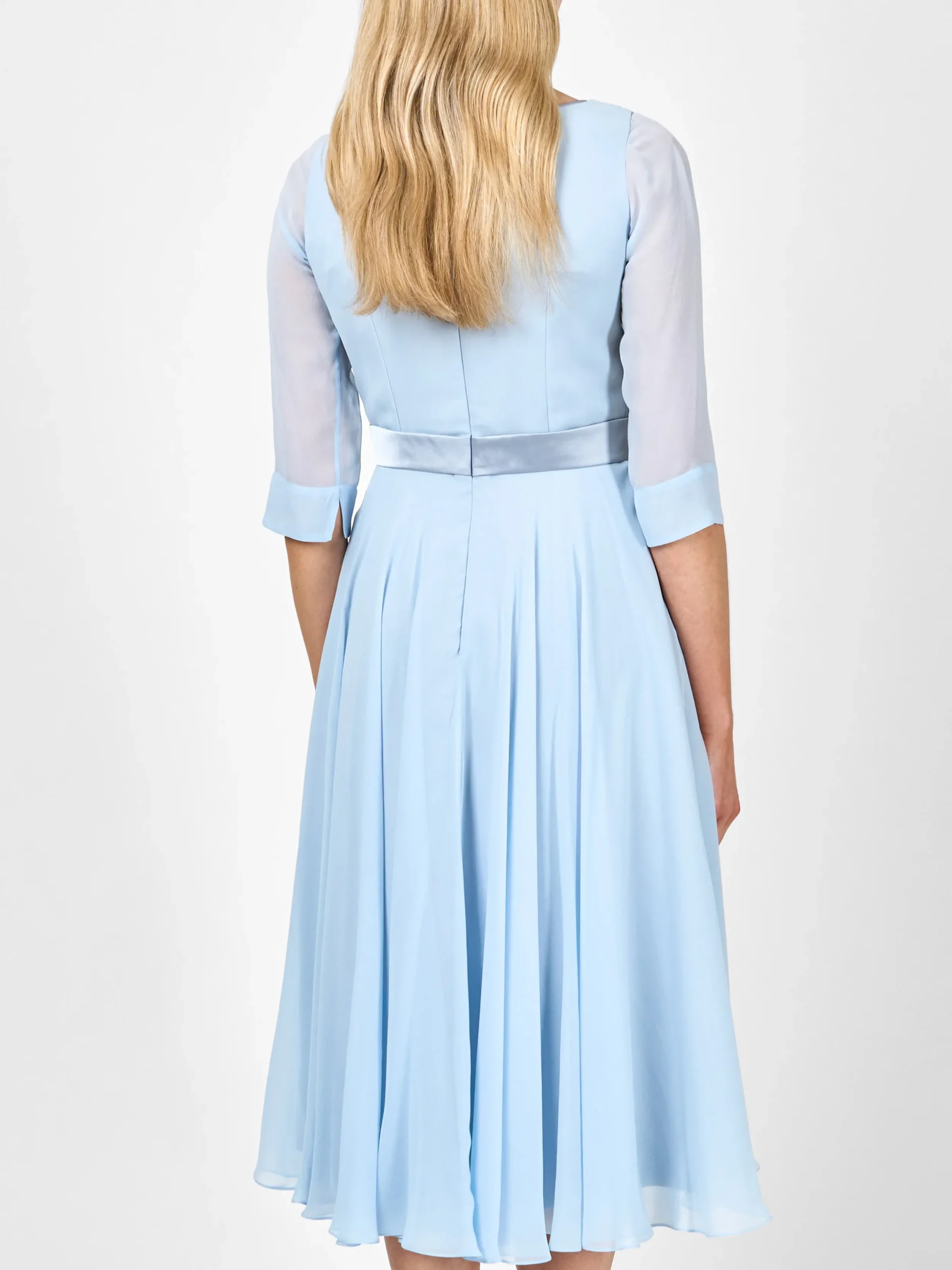 Favourbrook Serena Circle Dress Longer Pale Blue Silk Georgette-Women Mother Of The Bride | Dresses