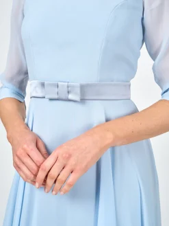 Favourbrook Serena Circle Dress Longer Pale Blue Silk Georgette-Women Mother Of The Bride | Dresses