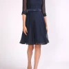 Favourbrook Serena Circle Dress Midnight Silk Georgette-Women Eveningwear | Eveningwear