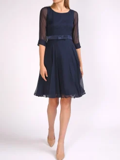 Favourbrook Serena Circle Dress Midnight Silk Georgette-Women Eveningwear | Eveningwear