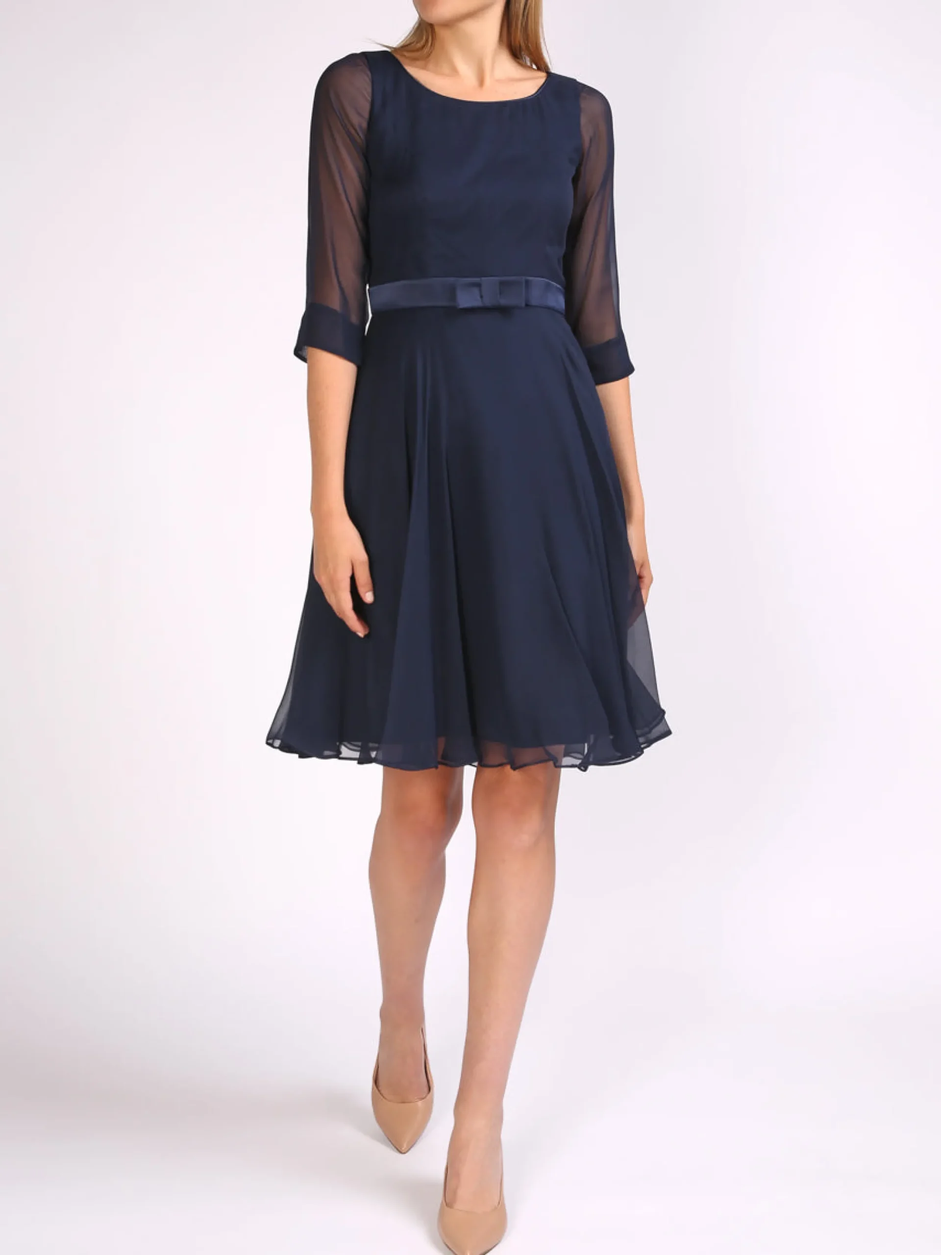 Favourbrook Serena Circle Dress Midnight Silk Georgette-Women Eveningwear | Eveningwear