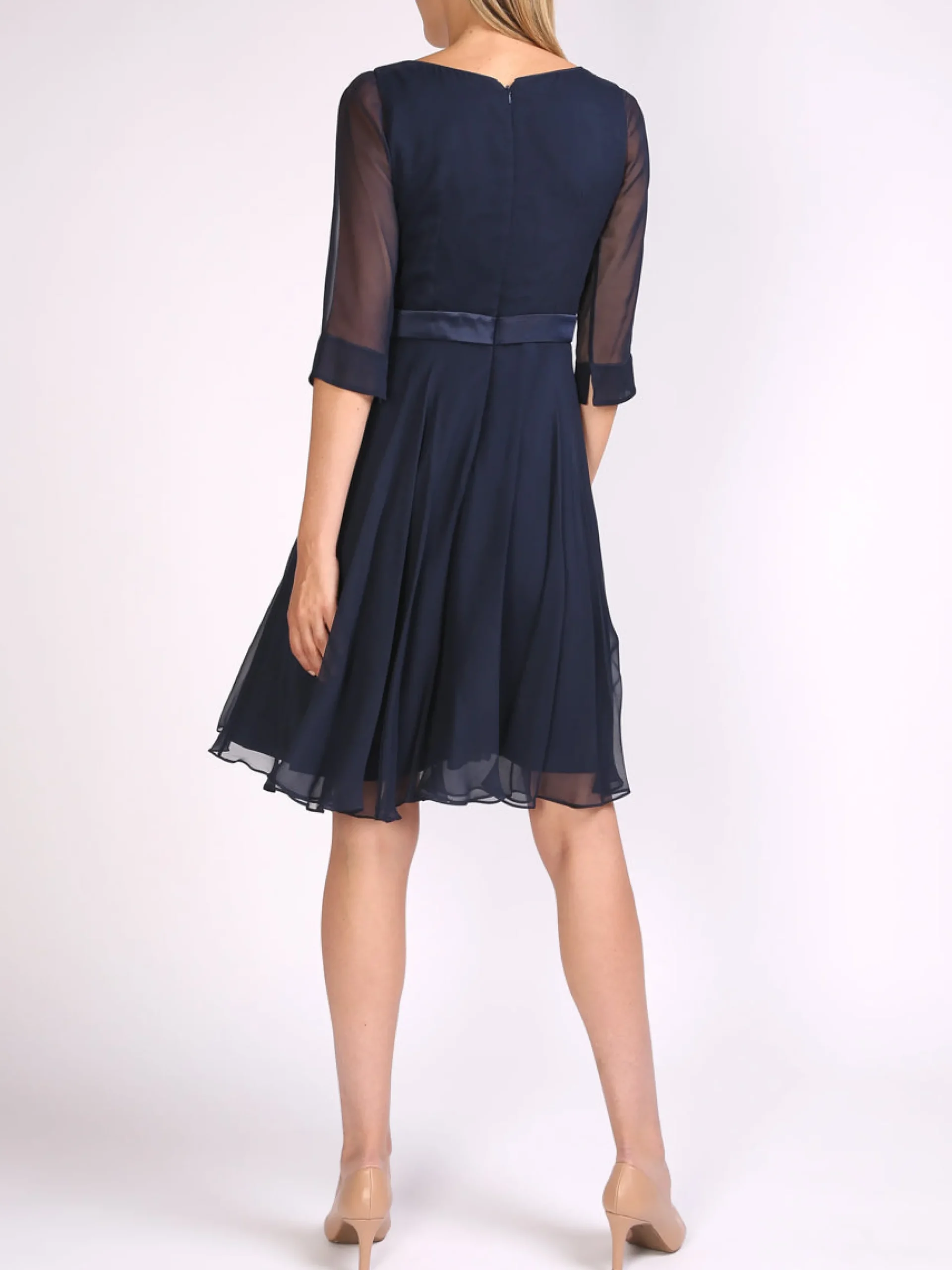 Favourbrook Serena Circle Dress Midnight Silk Georgette-Women Eveningwear | Eveningwear
