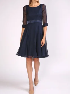Favourbrook Serena Circle Dress Midnight Silk Georgette-Women Eveningwear | Eveningwear