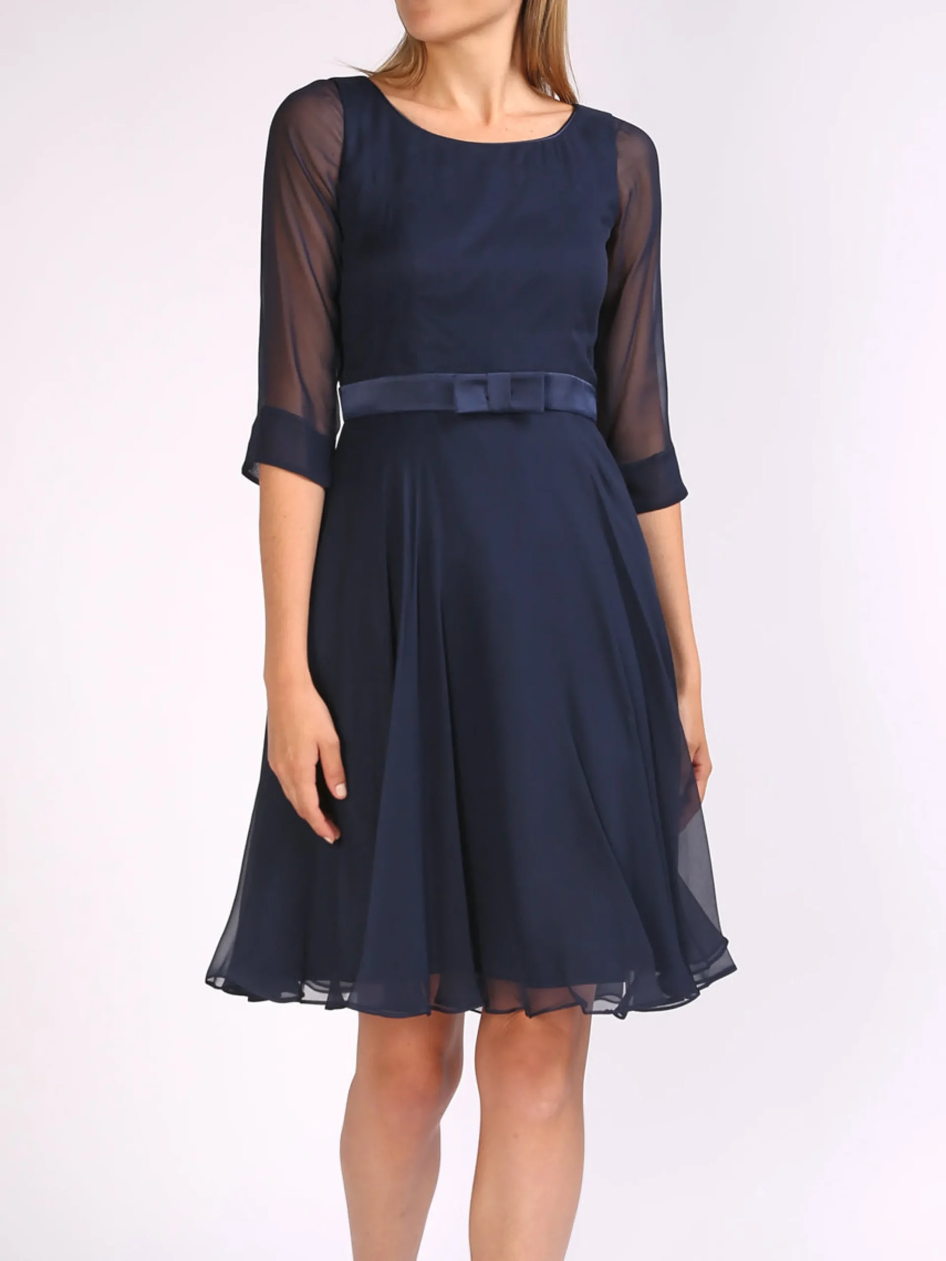Favourbrook Serena Circle Dress Midnight Silk Georgette-Women Eveningwear | Eveningwear