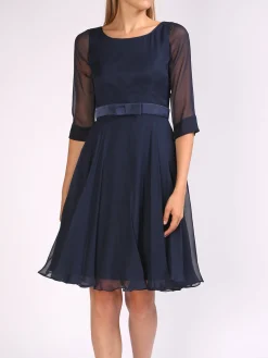 Favourbrook Serena Circle Dress Midnight Silk Georgette-Women Eveningwear | Eveningwear