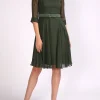 Favourbrook Serena Circle Dress Moss Plain Georgette-Women Eveningwear | Eveningwear