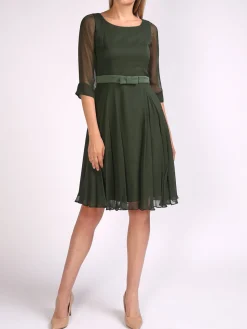 Favourbrook Serena Circle Dress Moss Plain Georgette-Women Eveningwear | Eveningwear