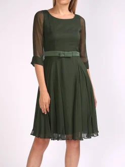 Favourbrook Serena Circle Dress Moss Plain Georgette-Women Eveningwear | Eveningwear