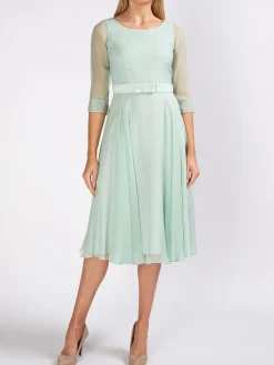 Favourbrook Serena Circle Dress Peppermint Plain Silk Georgette-Women Mother Of The Bride | Dresses