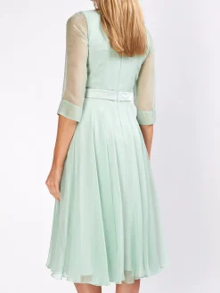 Favourbrook Serena Circle Dress Peppermint Plain Silk Georgette-Women Mother Of The Bride | Dresses