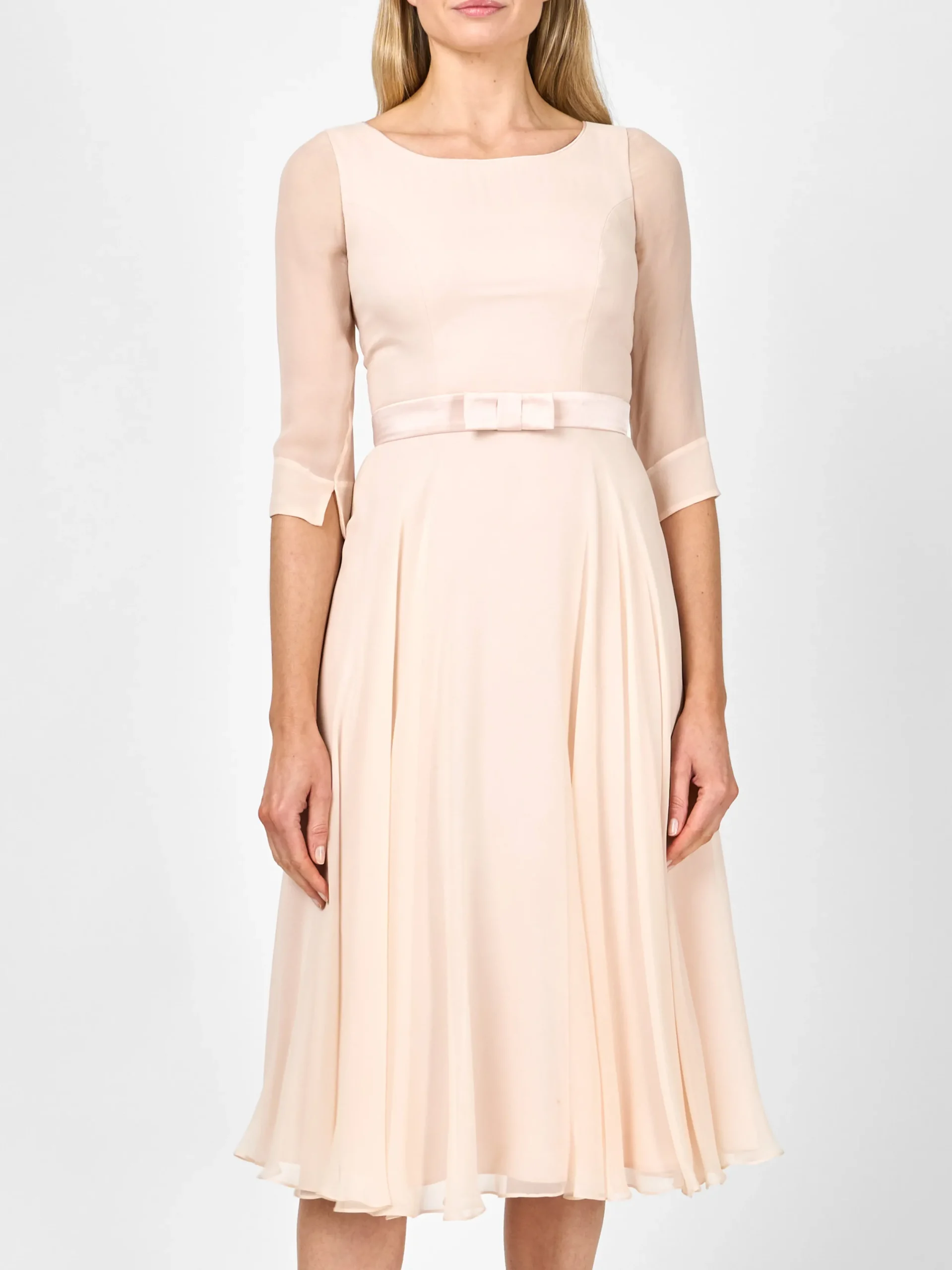 Favourbrook Serena Longer Circle Dress Blush Plain Georgette-Women Mother Of The Bride | Dresses