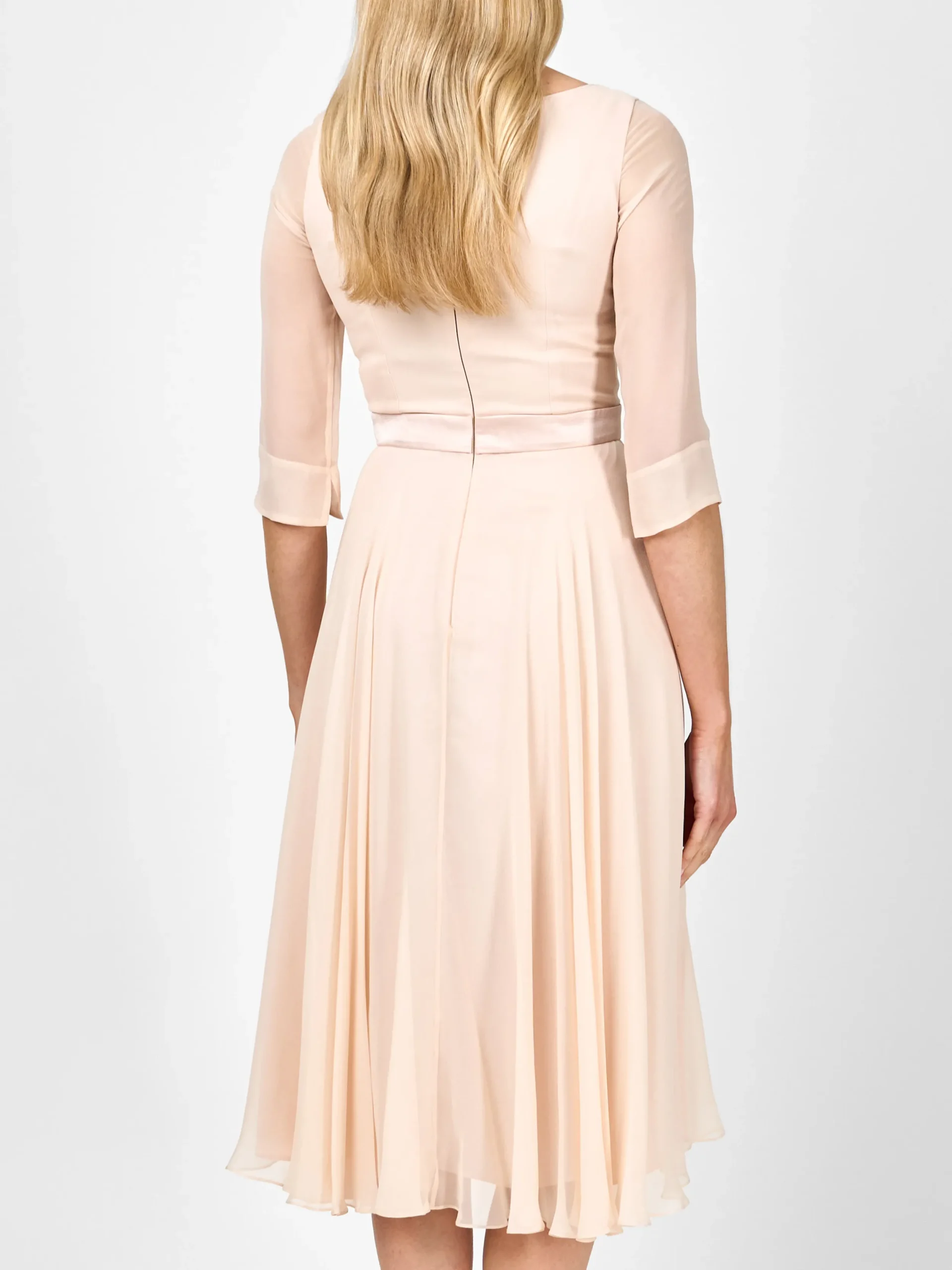 Favourbrook Serena Longer Circle Dress Blush Plain Georgette-Women Mother Of The Bride | Dresses