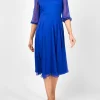 Favourbrook Serena V- Neck Longer Circle Dress French Navy Silk Georgette-Women Mother Of The Bride | Dresses