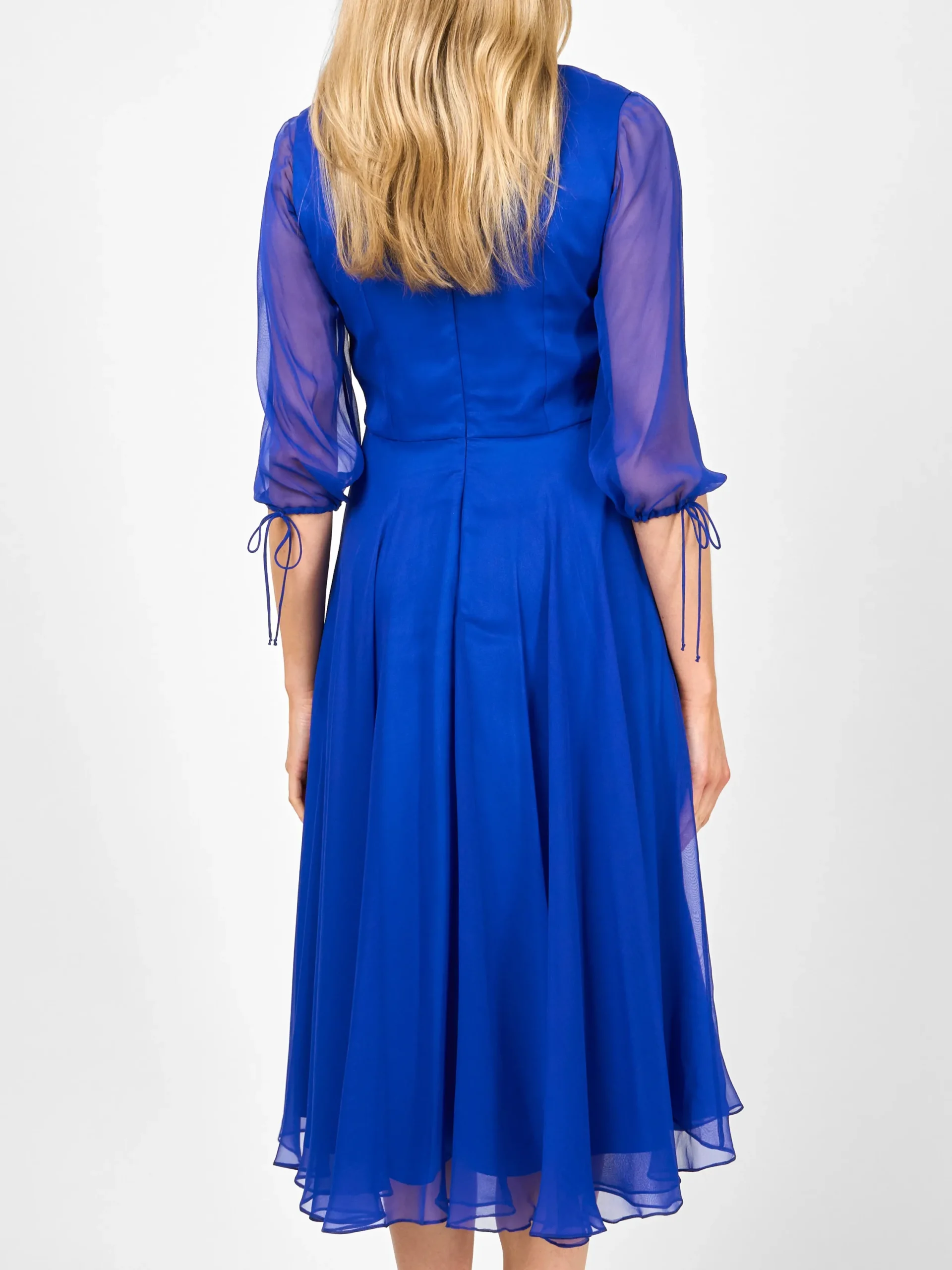 Favourbrook Serena V- Neck Longer Circle Dress French Navy Silk Georgette-Women Mother Of The Bride | Dresses