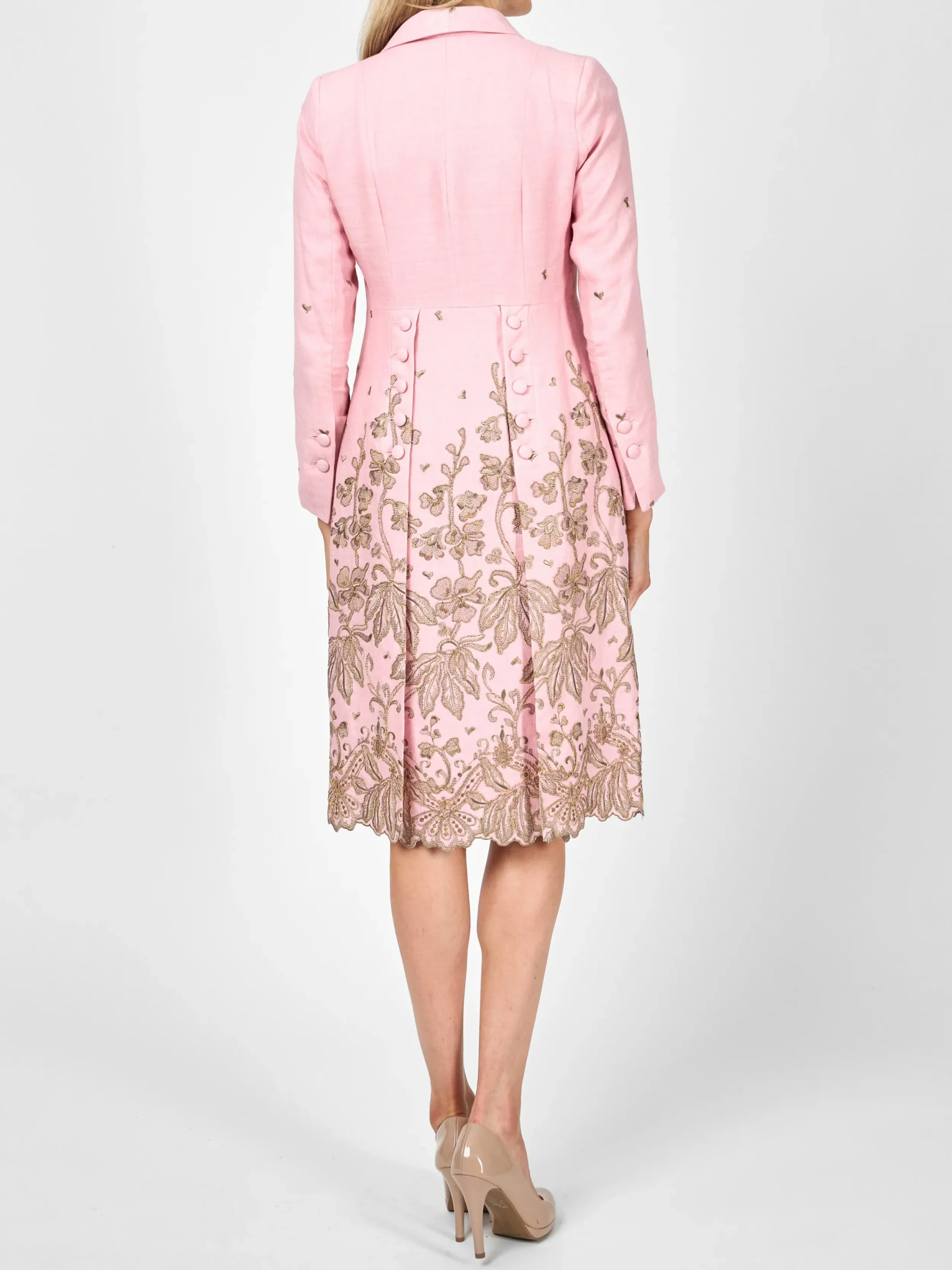 Favourbrook Shawl Collar Eton Coat Pale Pink Althorp Crease Resist Linen-Women Mother Of The Bride | Jackets & Coats