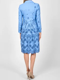 Favourbrook Shawl Collar Eton Coat Pale Blue Landsdowne Crease Resist Linen-Women Jackets & Coats