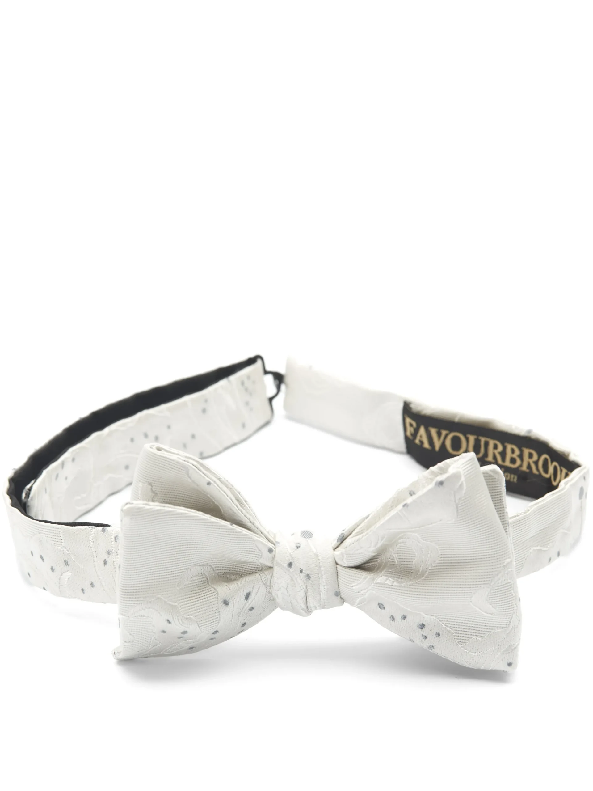Favourbrook Silver Chinois Silk Bow Tie- Bow Ties