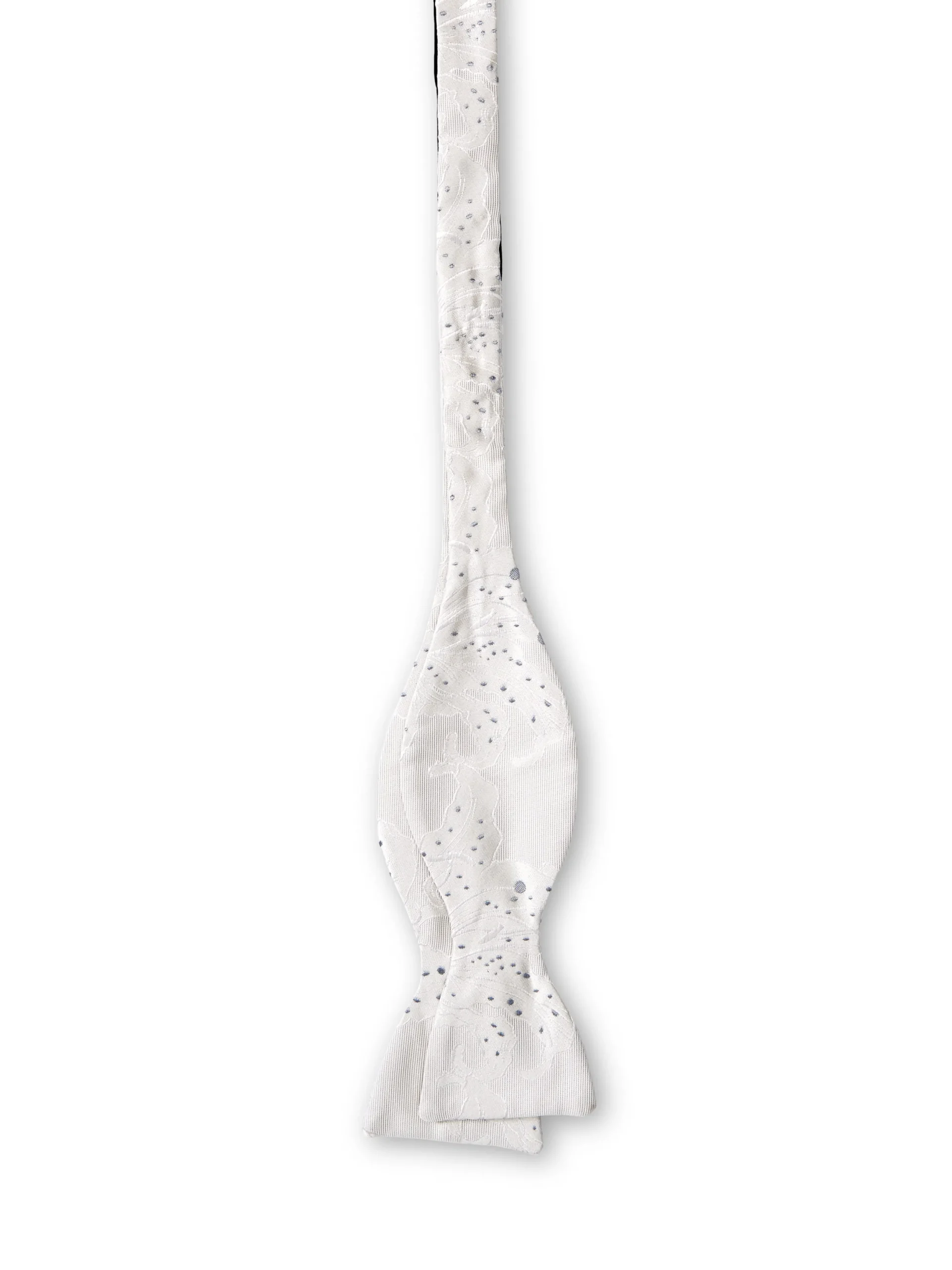 Favourbrook Silver Chinois Silk Bow Tie- Bow Ties