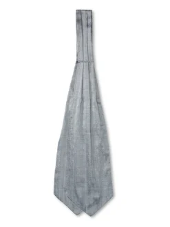 Favourbrook Silver Douppion Silk Cravat- Scarves & Cravats
