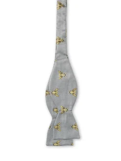 Favourbrook Silver Gold Bees Silk Bow Tie- Bow Ties