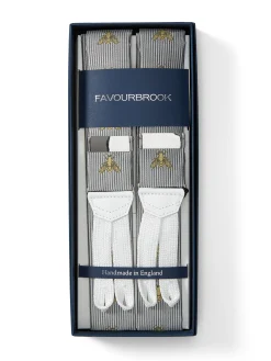 Favourbrook Silver Gold Bees Silk Braces- Braces