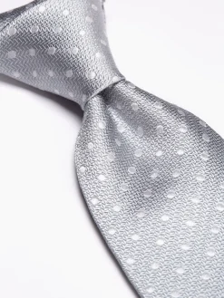 Favourbrook Silver Pickwick Silk Tie- Groomswear | Ties