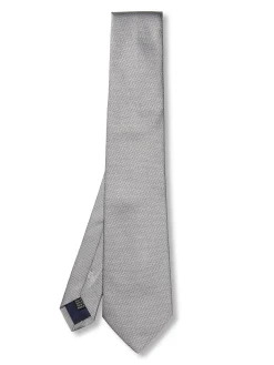 Favourbrook Silver Woven Silk Tie- Ties