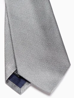 Favourbrook Silver Woven Silk Tie- Ties