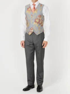 Favourbrook Sky Belvoir Cotton Single Breasted 6 Button Waistcoat- Groomswear | Waistcoats