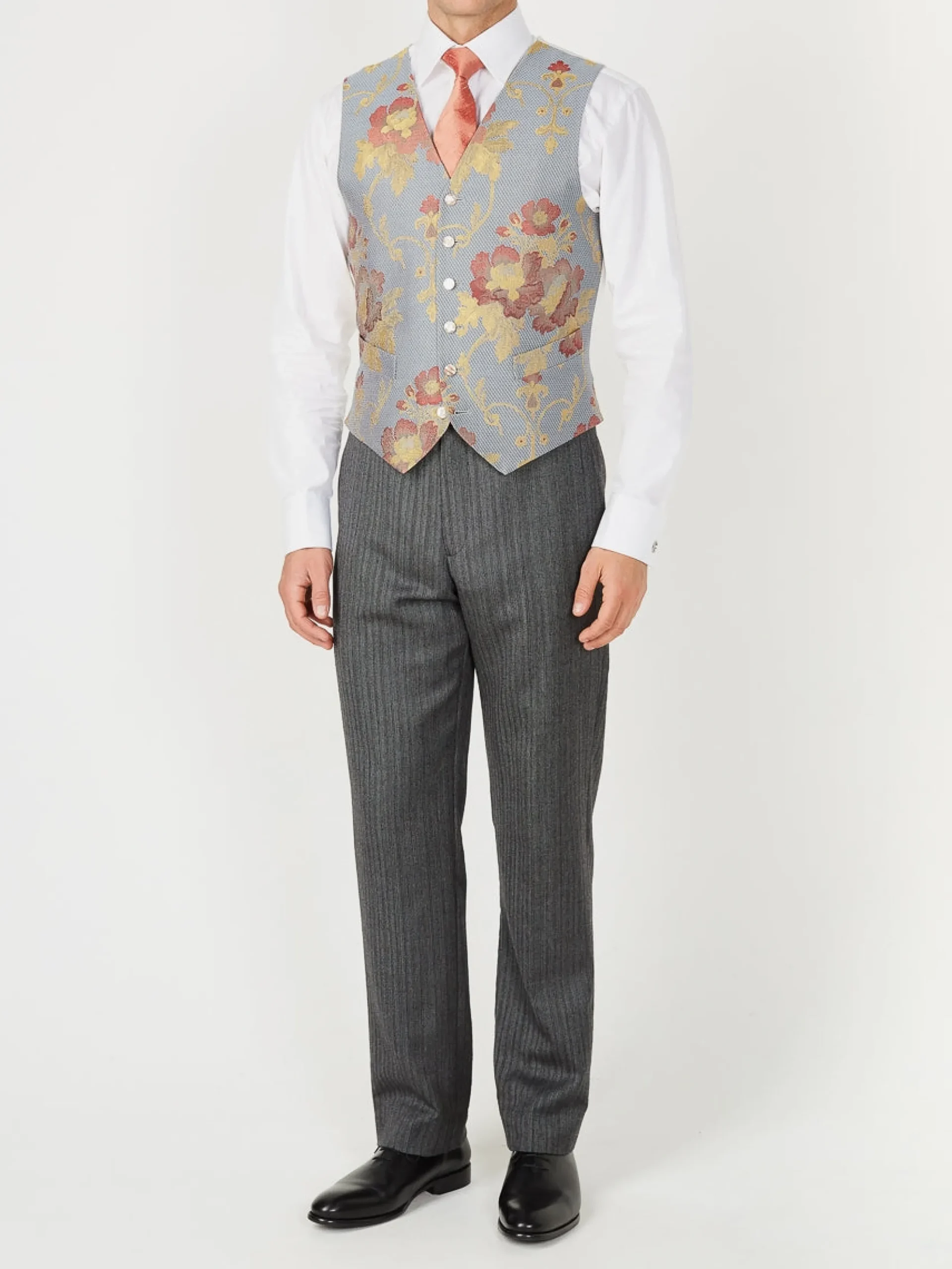 Favourbrook Sky Belvoir Cotton Single Breasted 6 Button Waistcoat- Groomswear | Waistcoats