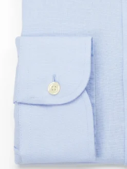 Favourbrook Sky Blue Bridford Linen Cutaway Collar Shirt- Shirts