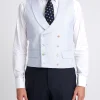 Favourbrook Sky Blue Randwick Double Breasted 8 Button Shawl Lapel Piped Waistcoat- Royal Ascot | Wedding Attire