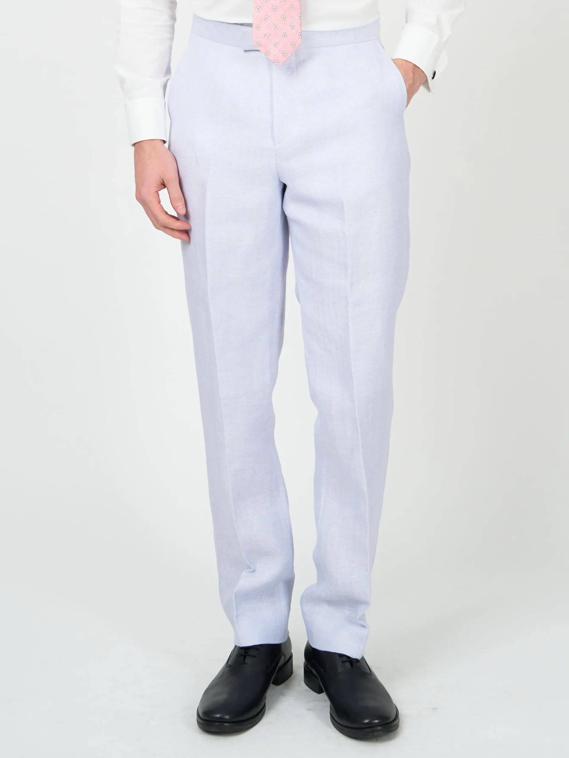 Favourbrook Sky Blue Randwick Linen Dress Trouser- Wedding Attire | Trousers