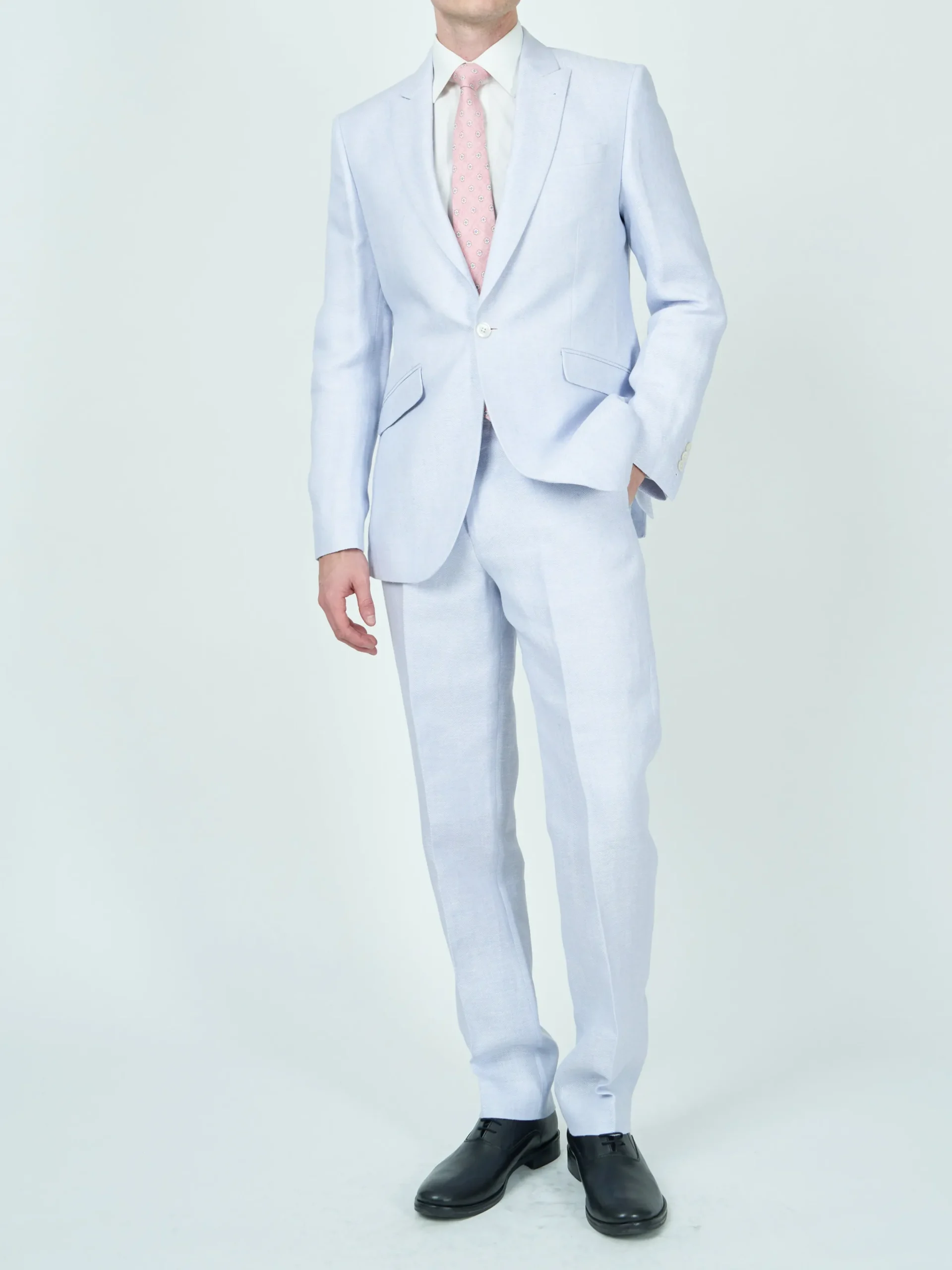 Favourbrook Sky Blue Randwick Linen Ebury Jacket- Wedding Attire | Suits