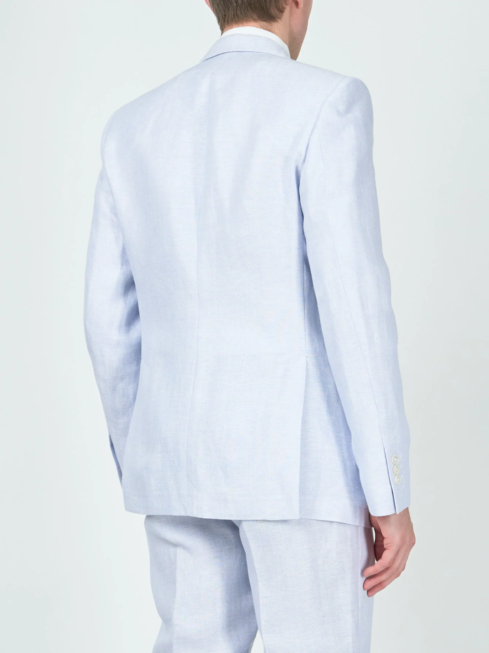 Favourbrook Sky Blue Randwick Linen Ebury Jacket- Wedding Attire | Suits