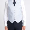 Favourbrook Sky Blue Randwick Single Breasted 6 Button Piped Waistcoat- Waistcoats | Single Breasted Waistcoats