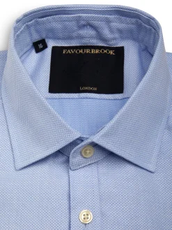 Favourbrook Sky Blue Sloane Cotton Bib Grandad Shirt- Shirts