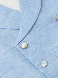 Favourbrook Sky Blue Wolferton Double Breasted 8 Button Shawl Lapel Waistcoat- Royal Ascot | Waistcoats