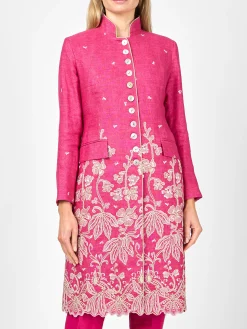 Favourbrook Soho Coat Peony Althorp Crease Resist Linen-Women Raceday | Jackets & Coats