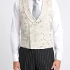 Favourbrook Stone Netherbury Double Breasted 8 Button Shawl Lapel Waistcoat- Waistcoats | Shawl Lapel Waistcoats