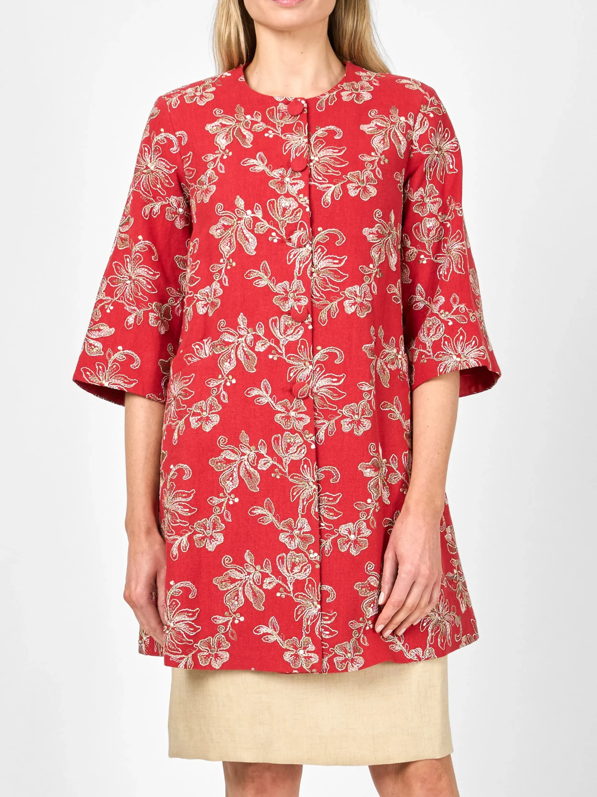Favourbrook Swing Jacket Brick Red Lichfield Linen-Women Short Jackets | Jackets & Coats
