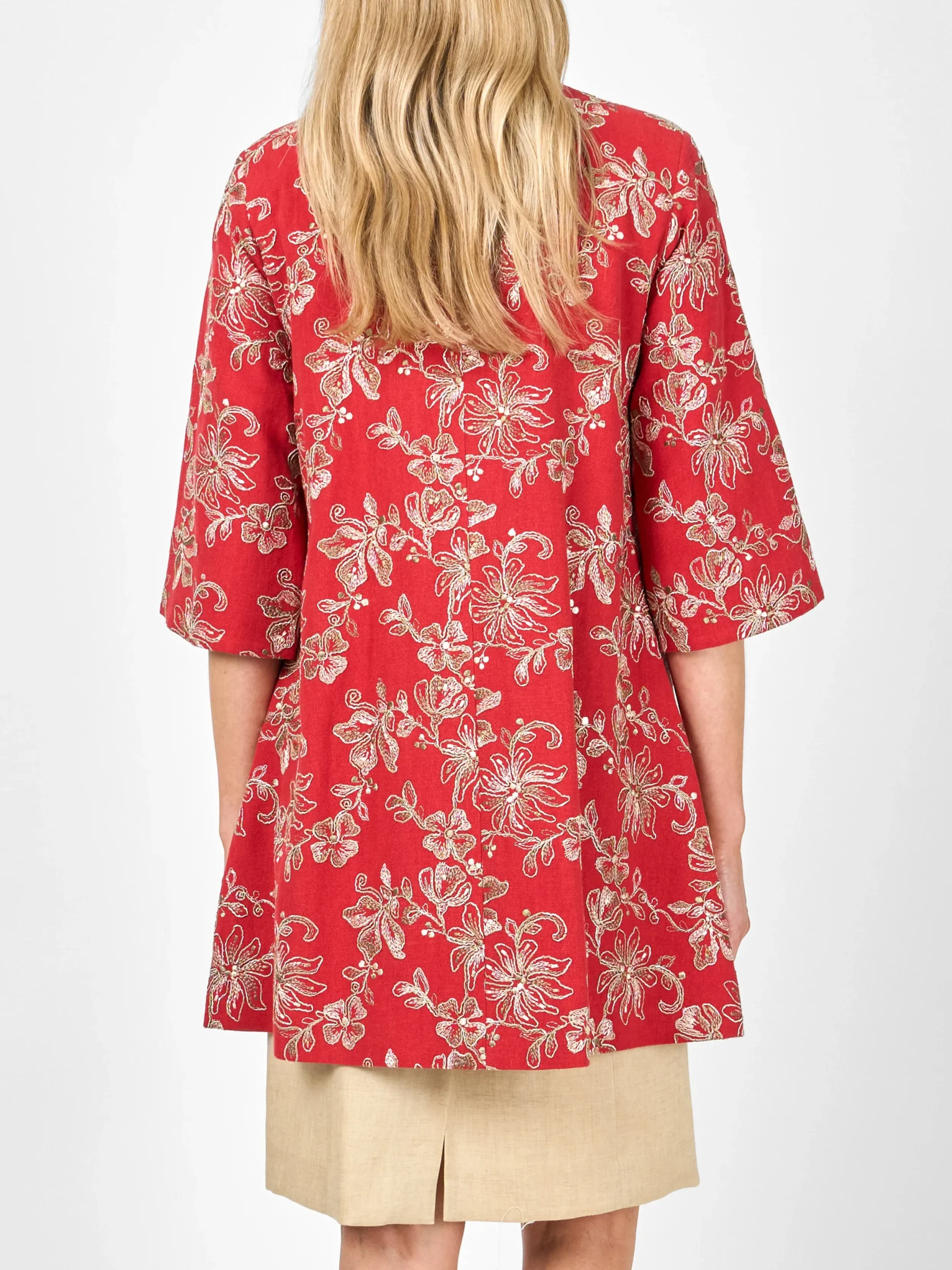 Favourbrook Swing Jacket Brick Red Lichfield Linen-Women Short Jackets | Jackets & Coats