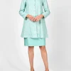 Favourbrook Swing Jacket Long Sleeve Aqua Lagoon Finborough linen-Women Mother Of The Bride | Jackets & Coats