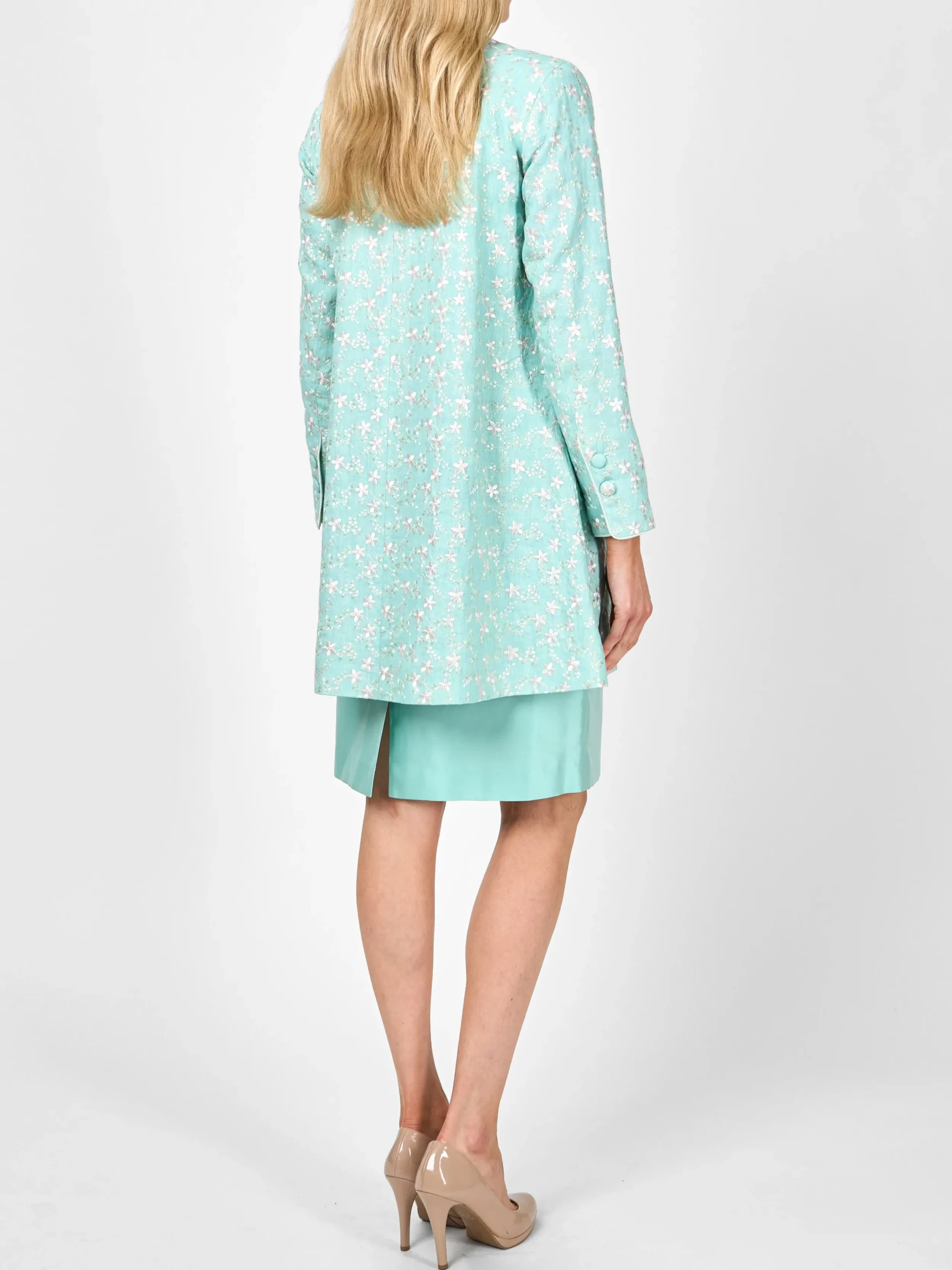Favourbrook Swing Jacket Long Sleeve Aqua Lagoon Finborough linen-Women Mother Of The Bride | Jackets & Coats